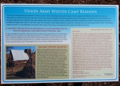 Union Army Winter Camp Remains Marker image. Click for full size.