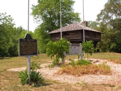 Fort Ouiatenon Marker near Blockhouse image. Click for full size.