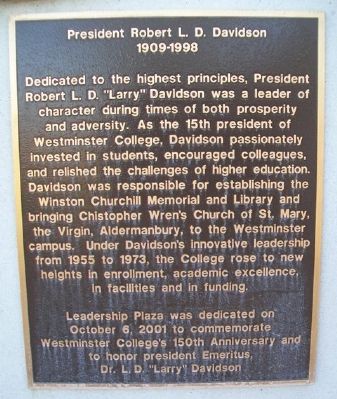 President Robert L. D. Davidson Marker image. Click for full size.