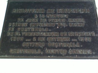 Additional marker on the 300th Anniversary of the death of Jose de Pineda Ibarra. image. Click for full size.