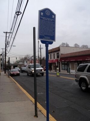Marker on Main Street in Fort Lee. Click for full size. Marker on Main Street in Fort Lee image. Click for full size.