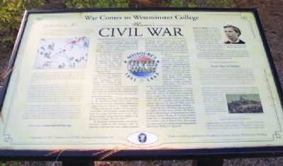 War Comes to Westminster College Marker image. Click for full size.