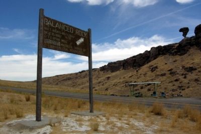 Marker Pointing to Balanced Rock. Click for full size. Marker Pointing to Balanced Rock image. Click for full size.