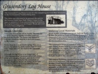 Grusendorf Log House Marker. Click for full size. Grusendorf Log House Marker image. Click for full size.