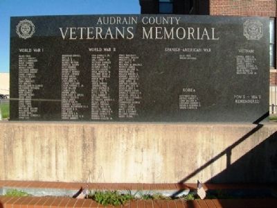 Audrain County Veterans Memorial. Click for full size. Audrain County Veterans Memorial image. Click for full size.