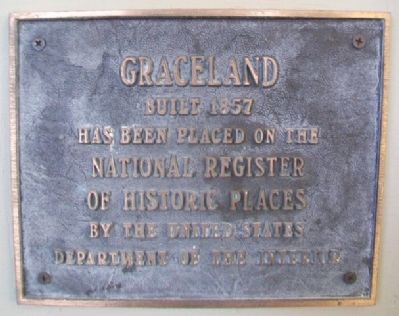 Graceland NRHP Marker. Click for full size. Graceland NRHP Marker image. Click for full size.