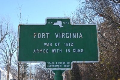 Fort Virginia Marker prior to repainting image. Click for full size.