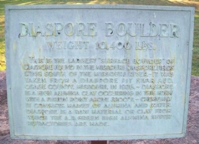 Diaspore Boulder Marker. Click for full size. Diaspore Boulder Marker image. Click for full size.