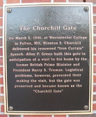 The Churchill Gate Marker. Click for full size. The Churchill Gate Marker image. Click for full size.