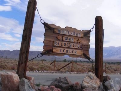 Manzanar Entrance Sign. Click for full size. Manzanar Entrance Sign image. Click for full size.