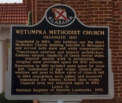 Wetumpka Methodist Church Marker image. Click for full size.