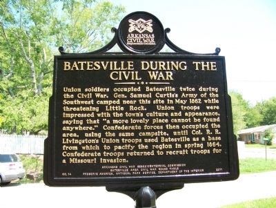 Batesville During the Civil War Marker. Click for full size. Batesville During the Civil War Marker image. Click for full size.
