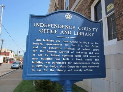 Independence County Office and Library Marker. Click for full size. Independence County Office and Library Marker image. Click for full size.
