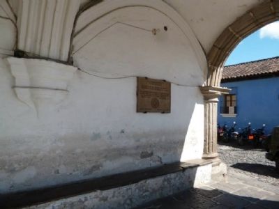 Wide view of Antigua Guatemala UNESCO World Heritage Site Marker image. Click for full size.