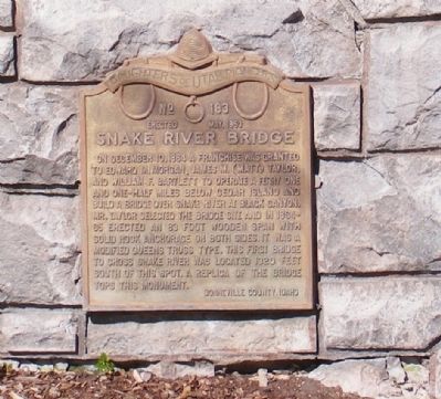 Snake River Bridge Marker. Click for full size. Snake River Bridge Marker image. Click for full size.