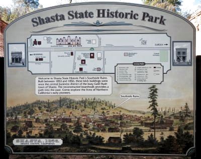 Overview of Shasta State Historic Park image. Click for full size.