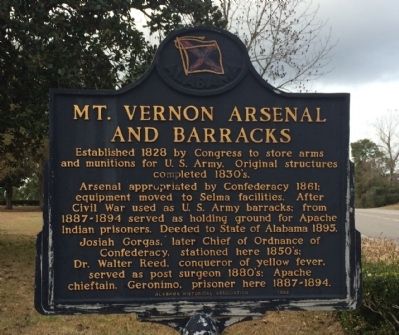 Mount Vernon Arsenal and Barracks Marker image. Click for full size.