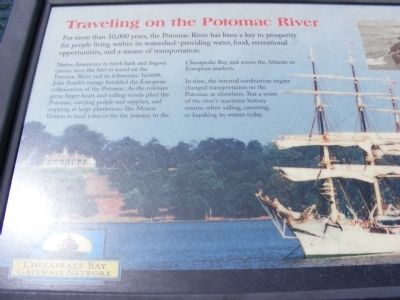Traveling on the Potomac River Marker image. Click for full size.