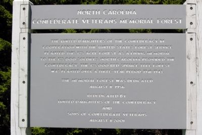 North Carolina Confederate Veterans Memorial Forest Marker image. Click for full size.