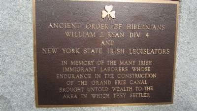 Irish Immigrant Canal Laborers Plaque image. Click for full size.