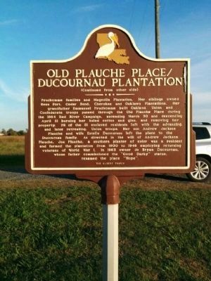 Old Plauche Place / Ducournau Plantation Marker (side 2) image. Click for full size.