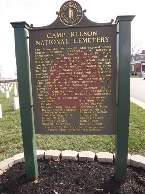 Camp Nelson National Cemetery Marker. Click for full size. Camp Nelson National Cemetery Marker image. Click for full size.
