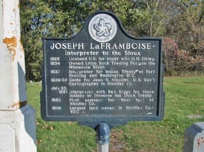 Joseph LaFramboise Marker. Click for full size. Joseph LaFramboise Marker image. Click for full size.