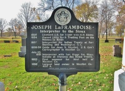 Joseph LaFramboise Marker image. Click for full size.