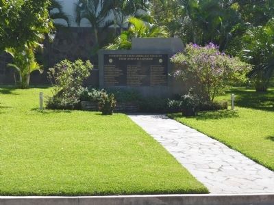 Wide view of Americans Who Lost Their Lives in El Salvador Marker. Click for full size. Wide view of Americans Who Lost Their Lives in El Salvador Marker image. Click for full size.