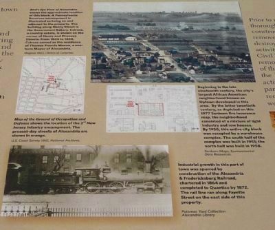 War, Rails, and Wells Marker: close-up of illustrations and map captions, center-middle image. Click for full size.