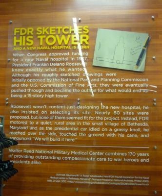 "FDR Sketches His Tower and a new Naval Hospital is born . . .". Click for full size. "FDR Sketches His Tower and a new Naval Hospital is born . . ." image. Click for full size.
