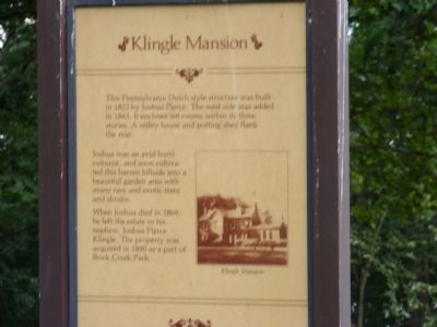 Klingle Mansion Marker image. Click for full size.