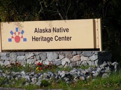 Alaska Native Heritage Center Sign image. Click for full size.