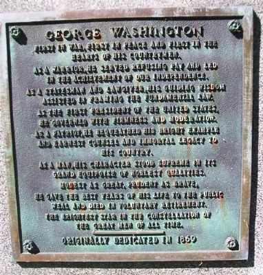 George Washington Marker. Click for full size. George Washington Marker image. Click for full size.