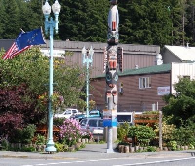 Chief Kyan Totem Pole and Marker. Click for full size. Chief Kyan Totem Pole and Marker image. Click for full size.