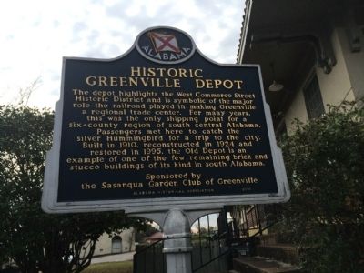 Historic Greenville Depot Marker image. Click for full size.