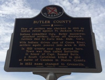 Butler County Marker (Reverse) image. Click for full size.