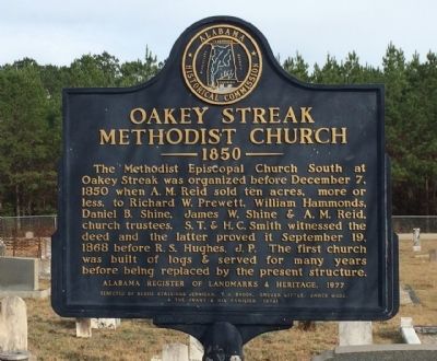 Oakey Streak Methodist Church Marker. Click for full size. Oakey Streak Methodist Church Marker image. Click for full size.