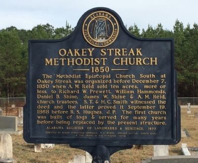Oakey Streak Methodist Church Marker image. Click for full size.