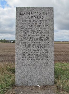 Maine Prairie Corners Marker. Click for full size. Maine Prairie Corners Marker image. Click for full size.