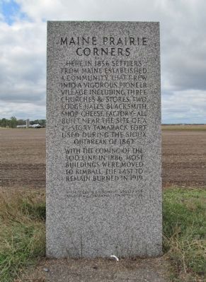 Maine Prairie Corners Marker image. Click for full size.