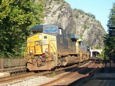 Westbound CSX Freight Passing Former B&O Station image. Click for full size.