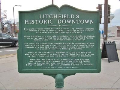 Litchfield's Historic Downtown Marker. Click for full size. Litchfield's Historic Downtown Marker image. Click for full size.