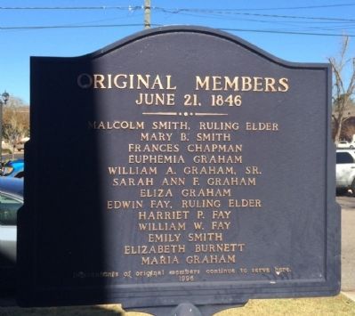 First Presbyterian Church of Prattville, Alabama Marker (Reverse) image. Click for full size.