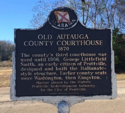 Old Autauga County Courthouse Marker image. Click for full size.