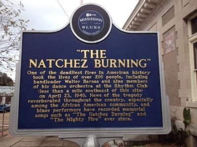 The Natchez Burning Marker (side 1) image. Click for full size.