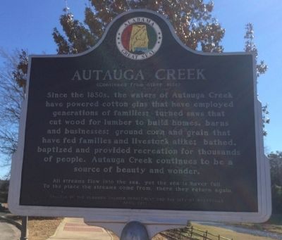 Autauga Creek Marker (reverse) image. Click for full size.