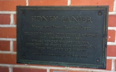 Sidney Lanier Marker. Click for full size. Sidney Lanier Marker image. Click for full size.