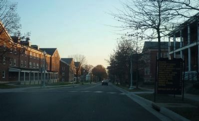 Fort Myer Historic District - view looking south on Sheridan Street from near marker. Click for full size. Fort Myer Historic District - view looking south on Sheridan Street from near marker image. Click for full size.