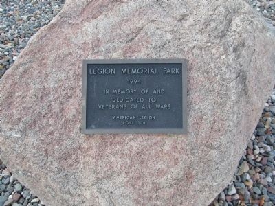 Legion Memorial Park Plaque image. Click for full size.